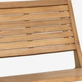 thumbnail image 6 of Leo Mid-Century Modern Wood Armless Outdoor Patio Chair, Natural, 6 of 10