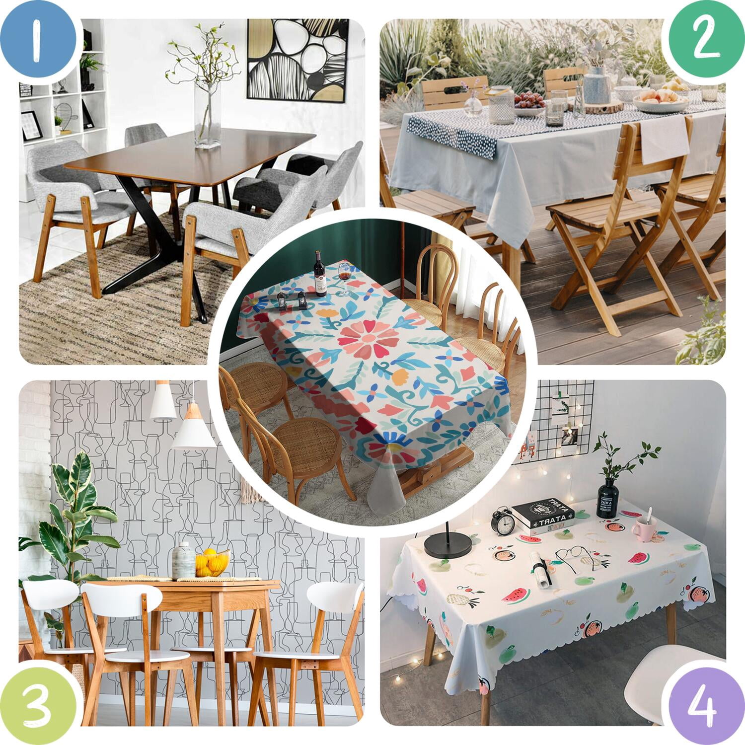 Rectangle Waterproof Tablecloth Graffiti Bosch Reusable Indoor/Outdoor Durable Table Cover for Kitchen and Dining Room 60 Inch X 102 Inch