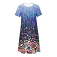 thumbnail image 4 of Robes Maxi pour Femmes 2023 Robe d'Été Bohème à Imprimé à Manches Courtes Robe de Plage Longueur Genou Robe à Manches Courtes en Liquidation, 4 of 5