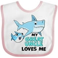 thumbnail image 3 of Inktastic My Great Uncle Loves Me with Cute Sharks Boys or Girls Baby Bib, 3 of 4