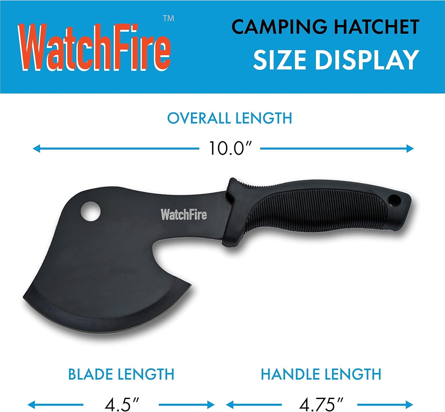 Rite Edge 10 Inch Hatchet Black Blade Finish Slip Resistant Handle with Nylon Sheath Compact Outdoor Camping Chopping Tool for Hiking and Utility