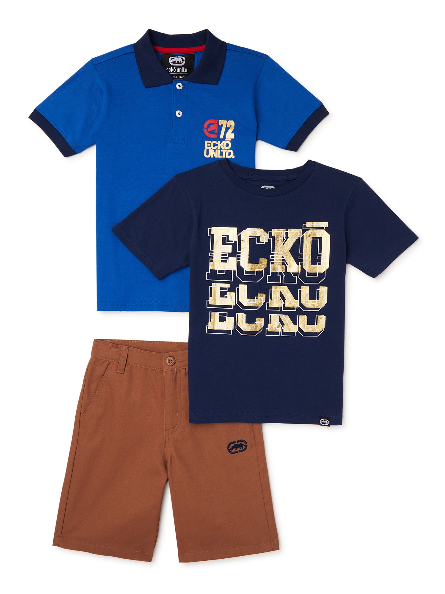 ECKO Unlimited Boys Short-Sleeve Polo, Graphic T-Shirt, & Woven Short ...