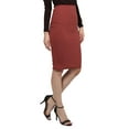 thumbnail image 3 of FashionOutfit Women's Fitted Solid Bubble Crepe High Waist Midi Pencil Skirt, 3 of 4