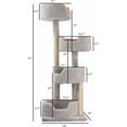 thumbnail image 3 of Maykoosh Rustic Romance Large Cat Stairway Neutral Color Solid Wood Cat Playground, Modern Multi-Level Cat Tree Tower for Indoor Cats, 20"L x 20"W x 55"H-Color:Beige, 3 of 6