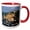 Red/White, variant on 3drose, France, Rocamadour, Alzou River Sunrise - Eu09 Rer0076 - Ric Ergenbright, 11oz Two-tone Yellow Mug