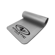 Athletic Works 12mm Fitness Mat, NBR Foam Gray Color, with Carry Strap, Size: 72inx23.5inx12mm