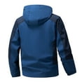 thumbnail image 4 of Tiweut Leisure Jackets for Womens Windbreak Outdoor Windproof Water Lightweight Long Sleeve Hooded Zipper Color Block Coat Blouses Z1 Dark Blue,3XL, 4 of 4