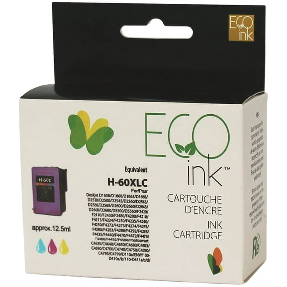 Eco Ink Ink Cartridge - Remanufactured for Hewlett Packard CC644WN / 60XL - Color