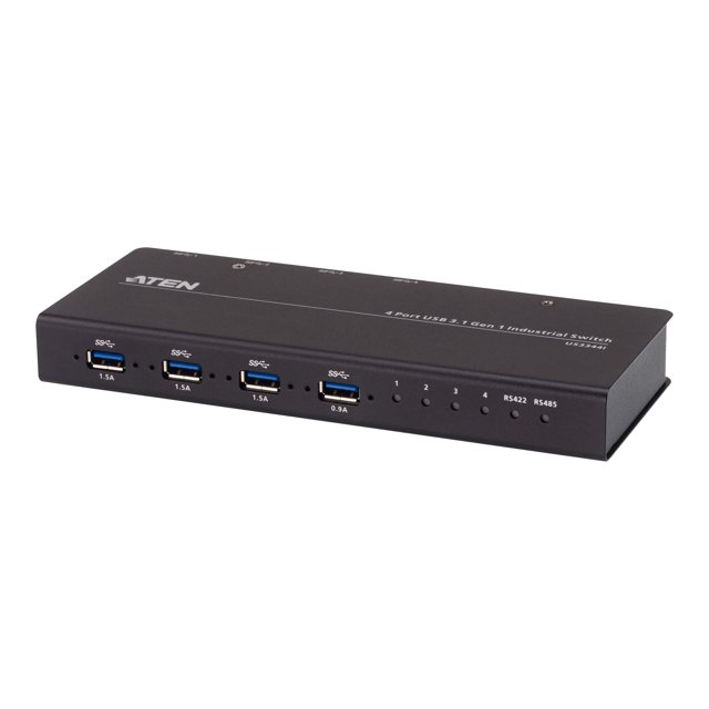 ATEN US3344I - USB peripheral sharing switch - 4 x USB 3.2 Gen 1 - desktop, rack-mountable - DC power
