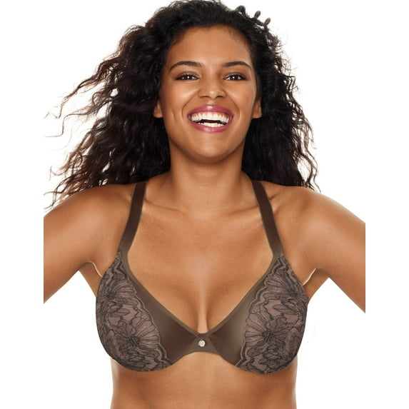 Women's Just My Size MJ1204 Modern Curvy Embellished Plunge Bra (Rum Raisin 42C)