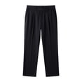 thumbnail image 4 of Betivan Men's Pleated Straight Pants Draped Versatile Business Solid Color Casual Formal Trousers Bottoms for Office Business Daily Work Street, 4 of 8
