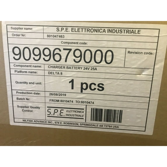 NEW Nilfisk Advance, Clarke, Viper OEM# 9099679000 - Charger battery 24v 25a
