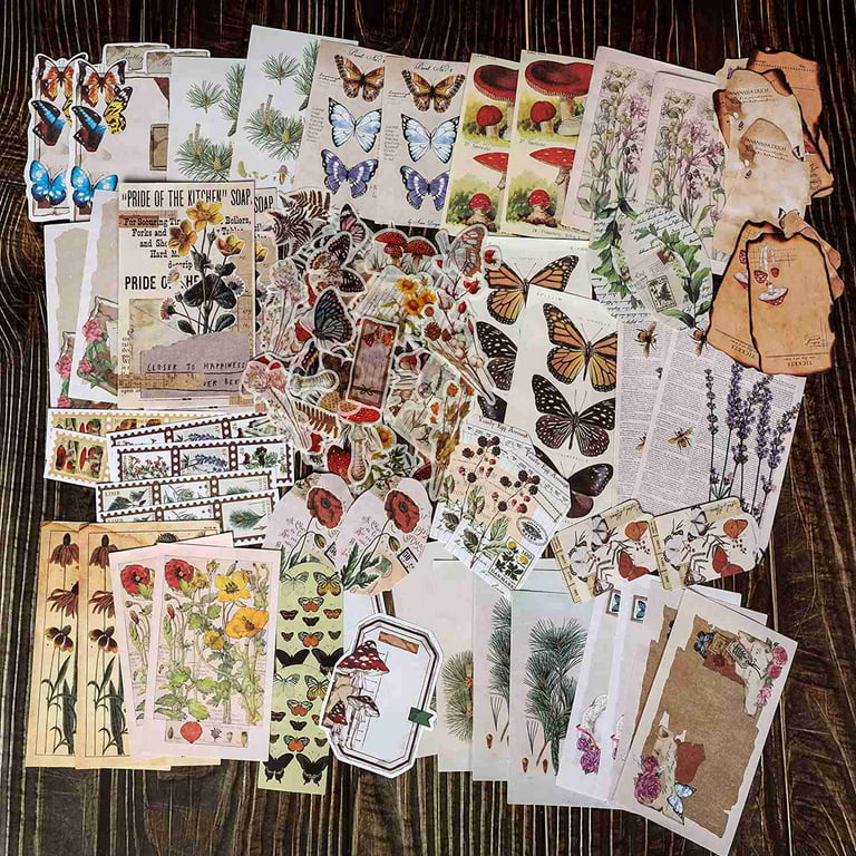 Harnico Vintage Scrapbook Supplies (200 Pieces) Scrapbooking Stuff for Art  Journaling Scrap Book Stickers Scrapbooking Materials Junk Journal Planners