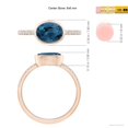 thumbnail image 5 of ANGARA Natural Bezel-Set Oval 1.5 ct London Blue Topaz and Diamond Ring in 14K Rose Gold for Women (Size-8x6mm) | November Birthstone Jewelry for Women | London Blue Topaz Ring (Ring Size- 10), 5 of 10