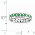 thumbnail image 3 of Sterling Silver Polished Green Circles Enameled Ring, 3 of 6