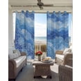 thumbnail image 2 of Summer Sea Corals Blackout Curtains for Bedroom Living Room, Nautical Coastal Abstract Watercolor Ocean Waves 84 In Long Thermal Insulated Room Darkening Drapes Grommet Window Treatments, 52 x 84 In, 2 of 9