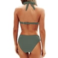 thumbnail image 3 of Swimsuits for Women Over 50, Full Coverage Bikini, Push Up Bikini Top, Push Up Swimsuits for Women, Women Two Piece Bathing Suits Push Up Bikini Set Halter Swimsuit Vintage Swimwear, Army Green L, 3 of 3