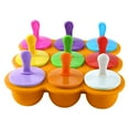 thumbnail image 1 of Silicone Pop Mold, Silicone Ice Popsicle, Non-Stick Ice Pop Maker, Baby Food Storage, Food Grade Baby Food Freezer Trays Orange, 1 of 9