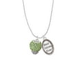 thumbnail image 2 of Delight Jewelry Silvertone Lime Green Crystal Sparkle Spinner Best Mom Ever Charm Necklace, 2 of 4