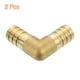 thumbnail image 3 of Conector de codo en ángulo recto de latón de 2 paquetes, conector de acoplamiento de latón de 5/8" ID, accesorios de manguera de aire para conectar agua, combustible, aire, mangueras de aceite, 3 of 7