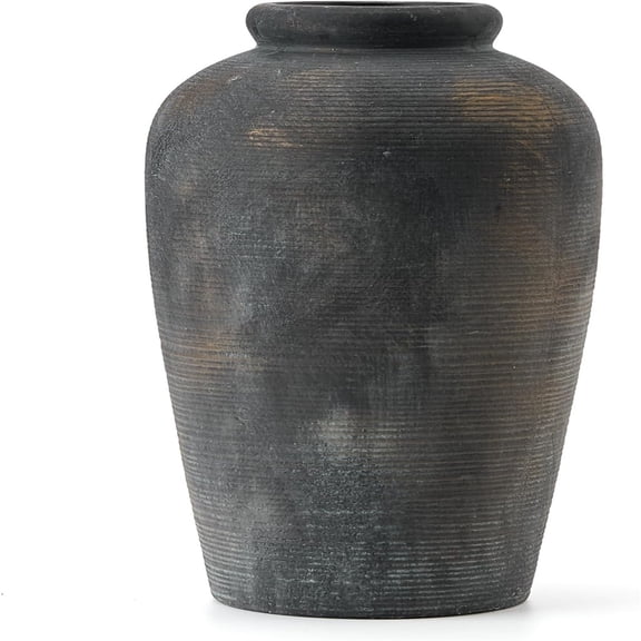 Large Ceramic Rustic Vase, 11 inch Minimalist Drative Farmhouse Tall Vase for Home Dr, Living Room, Shelf Dr, Enterway, Wedding, Table Dration