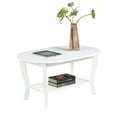 thumbnail image 3 of Convenience Concepts American Heritage Oval MDF Coffee Table with Shelf, White, 3 of 5