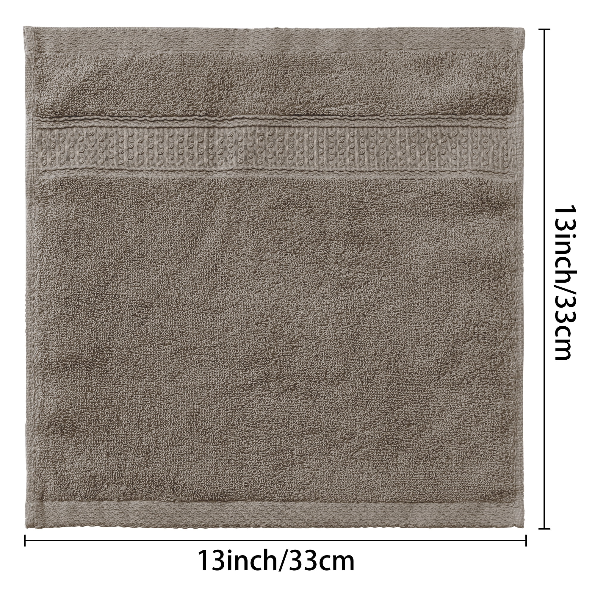 Unique Bargains 13"x13" Absorbent Cotton Dish Kitchen Plain Towels Brown
