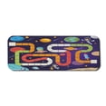 thumbnail image 1 of Alien Computer Mouse Pad, Cartoon Astronaut Children Playing Around Flying in Space Mysterious Tube, Rectangle Non-Slip Rubber Mousepad Large, 31" x 12", Indigo and Multicolor, by Ambesonne, 1 of 2