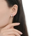 thumbnail image 6 of Cubic Zirconia Hoop Earrings for Women, Heart Star Square Teardrop Triangle Rectangle Horse Eye Round CZ Stainless Steel Huggie earrings, 6 of 7