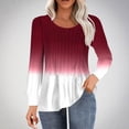 thumbnail image 2 of Inleife Fall Tops for Women Women's Casual Solid Color Long-Sleeved Loose Round Neck Non-Positioned Top, 2 of 5