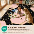 thumbnail image 4 of Design&I 4'x6' Washable Area Rug Pink Black Marble Veined Stone Inspired Polished Surface Art for Reading Nook, Bedroom, Pet Friendly & Non-Slip Built-In Grip, 4 of 7