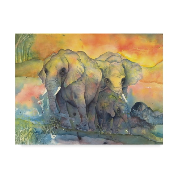 Trademark Fine Art 'Elephants Crop' Canvas Art by Chris Paschke