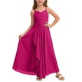 thumbnail image 1 of DuoJiaJ Robe Trapèze pour Fille Demoiselle d'Honneur Junior Robe Maxi Fluide en Mousseline Robe de Mariage Fête Concours Taille 9-10 Ans, 1 of 5