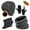 B-Gray, variant on 5 Pcs Winter Beanie Hat Scarf Touchscreen Gloves Set with Wool Socks for Men Women Black