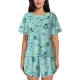 thumbnail image 1 of Balery Hawaiian Style Conjunto de Pijama para Mujer con Estampado, Dos Piezas de Manga Corta y Shorts, Ropa de Dormir Suave con Cuello Redondo y Bolsillos-3X-Large, 1 of 6