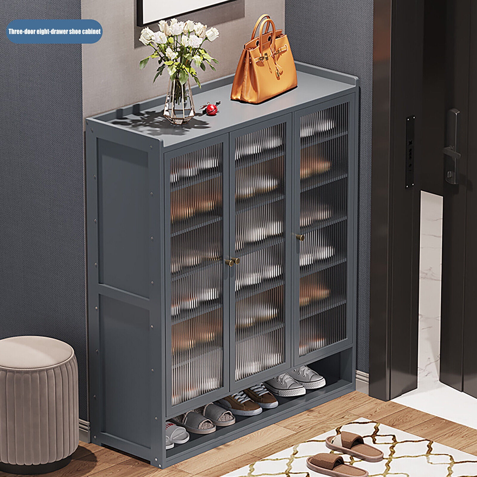 8 Tier Modern Acrylic Shoes Rack Cabinet Organizer for Shoe Storage
