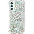 thumbnail image 2 of Compatible with Samsung Galaxy A25 5G Case Glitter Liquid Clear Bling Moving Floating Sparkle with Ring Holder Kickstand TPU Girly Women Cute Phone Case for Samsung Galaxy A25 5G Sliver YBZ, 2 of 7
