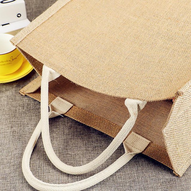 Taian, 1 pieza, bolsa de regalo de lona de algodón, bolsa de algodón con cordón ajustable, bolsa de compras de yute, bolsa de lino Vintage ZefeiWu 8390613857316