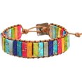 thumbnail image 1 of Brazalete con dijes para mujer, pulsera envolvente de Chakra, pulseras de cuero con cuentas, brazalete con cuentas de boda, regalos de navidad, 1 of 3