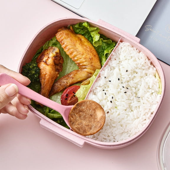 JingChun Bento Box Adult, Bento Box Adult Lunch Box, Simple Bento Box with 2 Compartments, Cutlery,Microwave Dishwasher Freezer Safe, Versatile Bento Box for Adults Teens