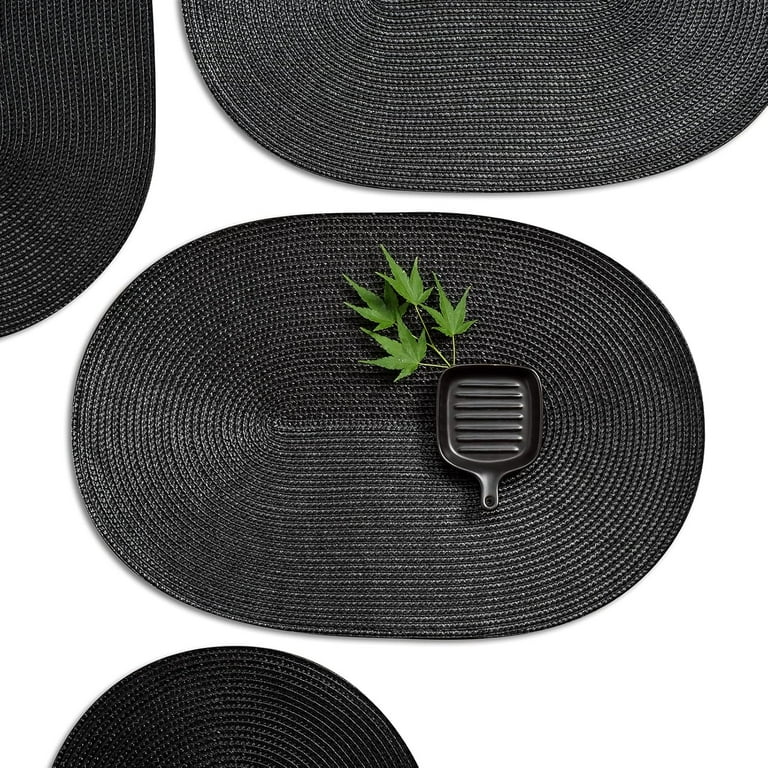 Placemats Set of 6 for Dining Table Washable Woven Vinyl Non