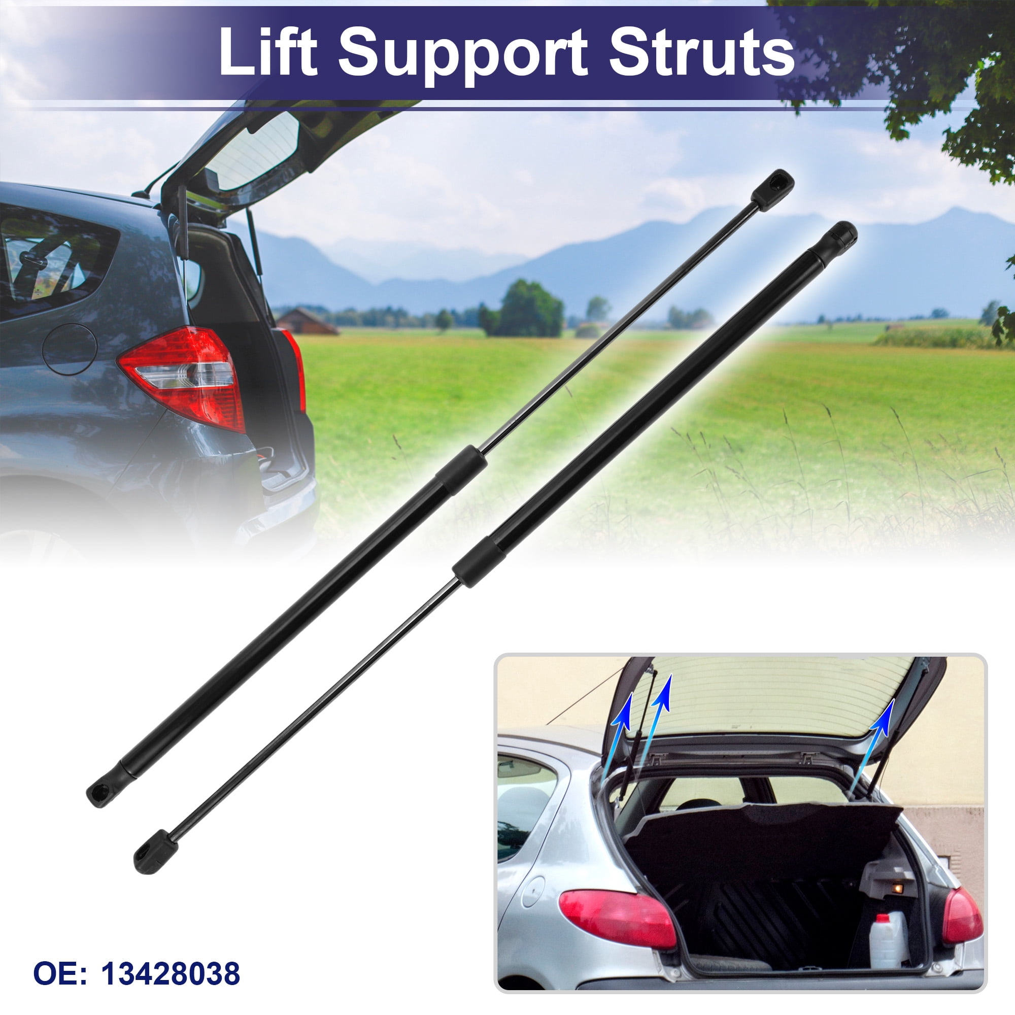 Unique Bargains 2Pcs Rear Hatch Lift Support Struts for Opel CORSA E Hatchback 2014