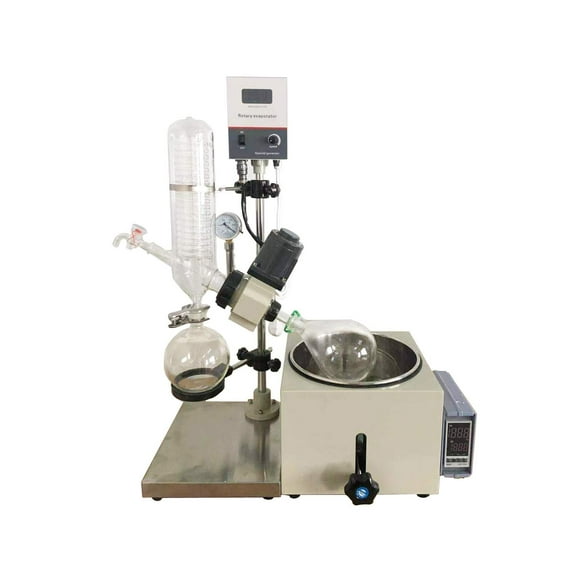 PreAsion 2L Rotary Evaporator Lab Rotovapor Digital Screen Heating Bath Evaporation Apparatus with Manual Lifting Rotavapor 110V