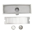 thumbnail image 2 of 12 Inch Linear Shower Drain with Removable Grid Panel, Fashionable 304 Stainless Steel, Rectangular Shower Floor Drain Channel Quick Drainage with Check Valve for Bathroom Kitchen, 2 of 5