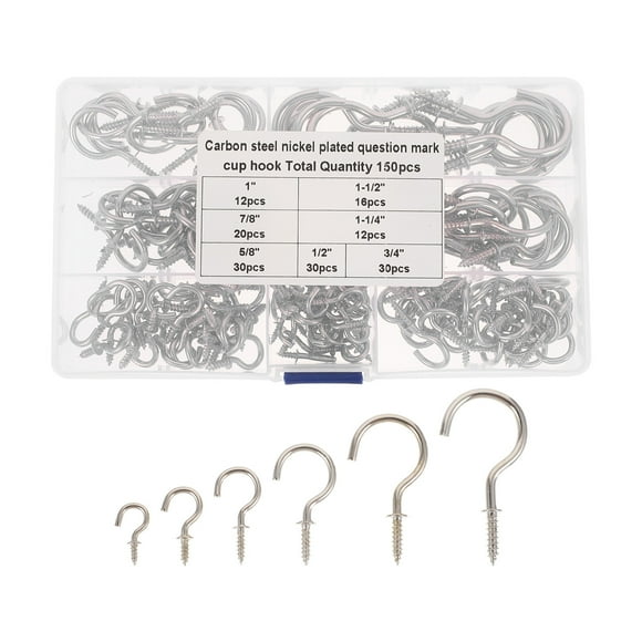 150Pcs Screw Hooks Handy Ceiling Hooks Screw-in Wall Hooks for Indoor Outdoor
