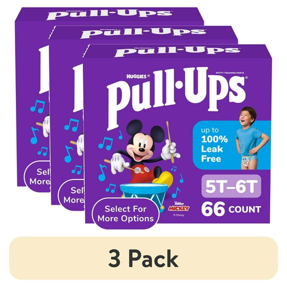 (3 pack) Pull-Ups Boys' Potty Training Pants, 5T-6T (46-60 lbs), 60 Count (Select for More)