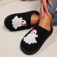 thumbnail image 6 of Women's Fuzzy House Slippers Cute Pattern Halloween Slippers S𝗅ip-On Indoor Slides Soft Warm Bedroom Shoes Non-S𝗅ip Closed Back Home Slippers for Holiday and Daliy, 6 of 9