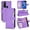 Purple, variant on Case for TCL 20R 5G Zipper Wallet Leather Cover Magnetic PU Leather Flip Card Holder