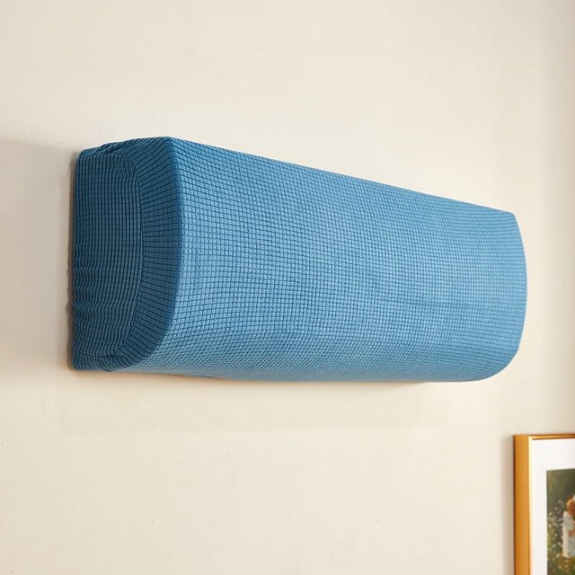 Nvzi 1 pieza de cubierta antipolvo para aire acondicionado de pared, elástica, de color sólido, simple, universal, 90-110 cm (azul)