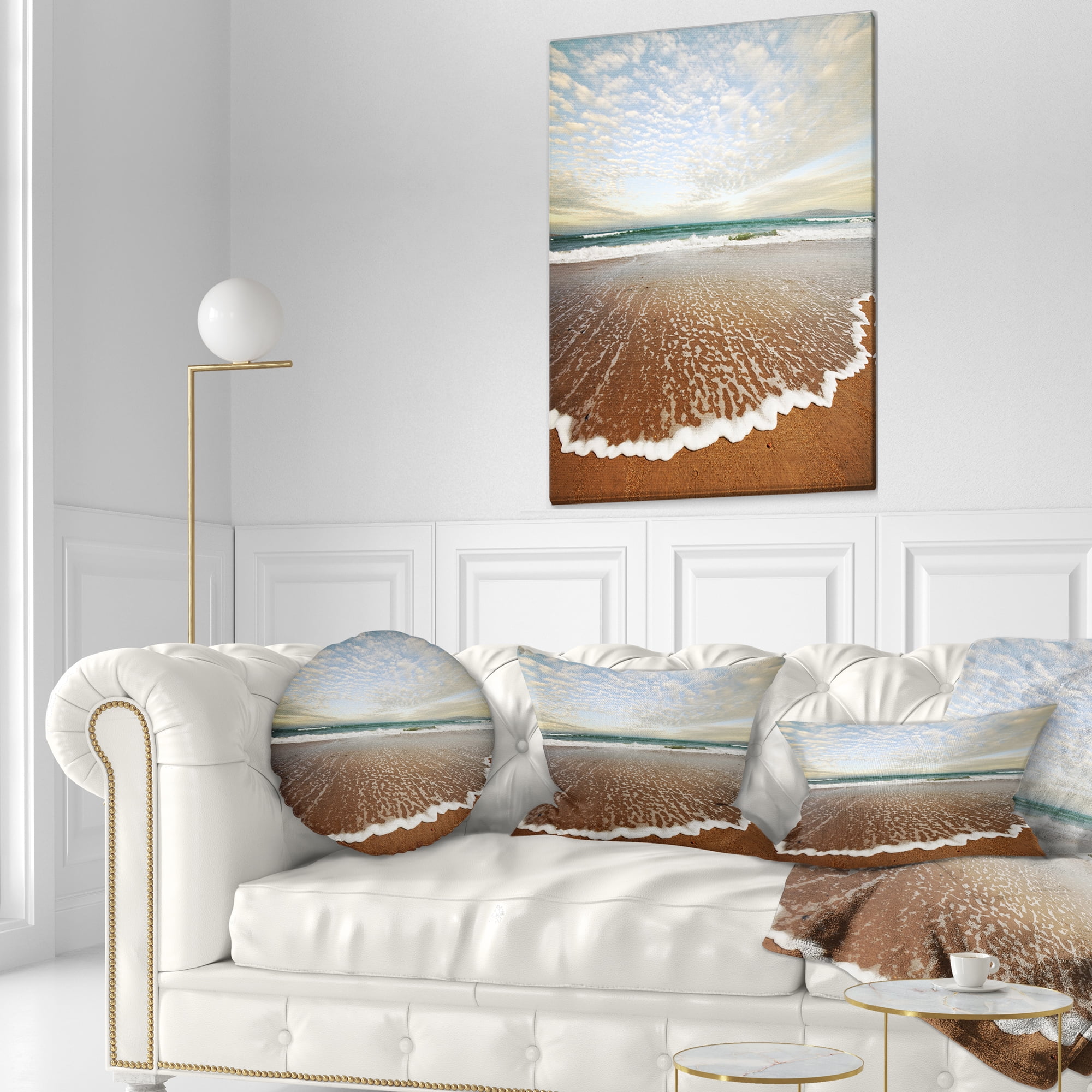 Designart 12" x 20" Brown Polyester Throw Pillow